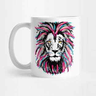 Pink Lion Head - Lion Purple by Tigazprint Mug